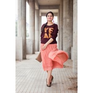 Pleated Midi Skirt